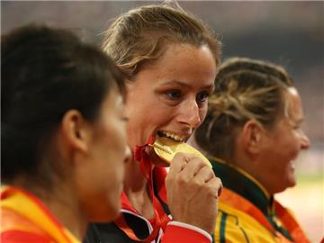 Speerwerferin Katharina Molitor gewann bei der WM überraschend die Goldmedaille. Foto: Christian Charisius