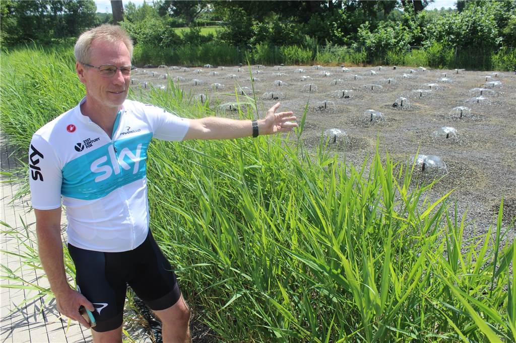 Sportwelt-Chef Michael Dominik zeigt die Filteranlage des Froschlochs. Wäre sie in Folge des Pumpenausfalls ausgetrocknet, wäre das Naturfreibad wohl auch im Juli geschlossen geblieben.