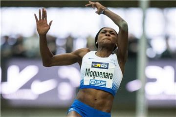 Sprang bei Hallen-WM in Birmingham zu Bronze: Sosthene Moguenara. Foto: Bernd Thissen