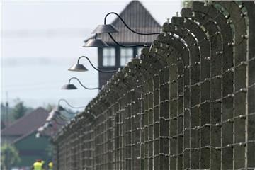 Stacheldrahtzäune und ein Wachturm auf dem Gelände des ehemaligen Vernichtungslagers Auschwitz-Birkenau. Foto: Armin Weigel