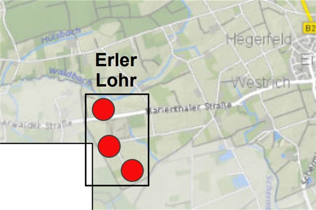 Standort des Windkraft-Projekts Erler Lohr.