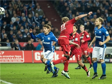 Stefan Kießling köpft Bayer Leverkusen zum Auswärtssieg. Foto: Bernd Thissen