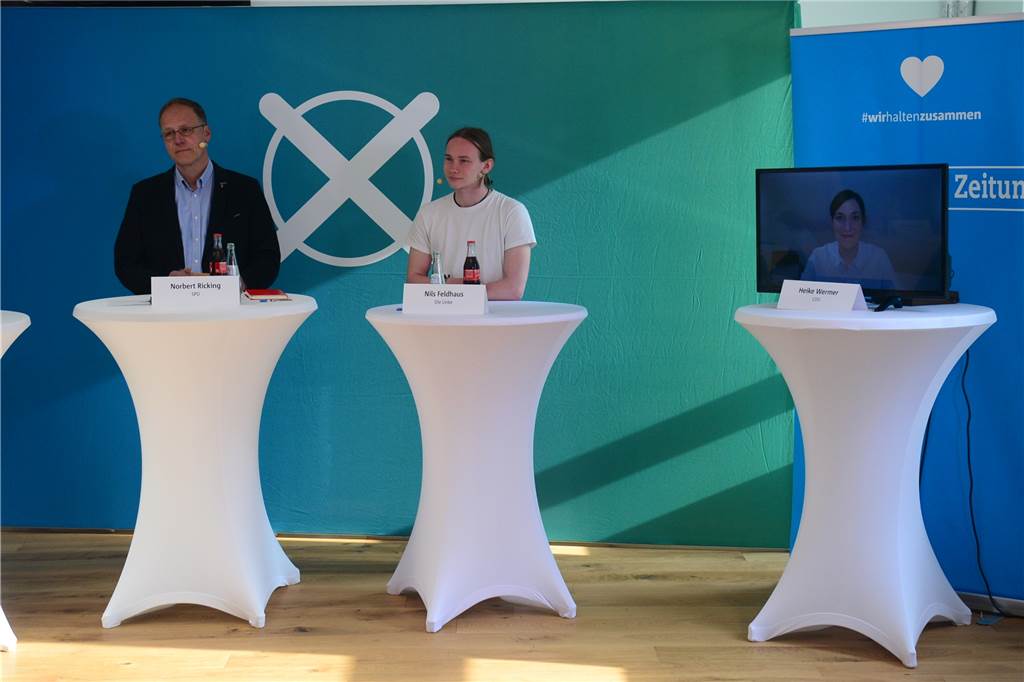 Landtagswahl: Direktkandidaten liefern sich Schlagabtausch in Wahlarena Stellten ihre politischen Positionen vor (v.l.): Norbert Ricking, Nils Feldhaus und Heike Wermer.