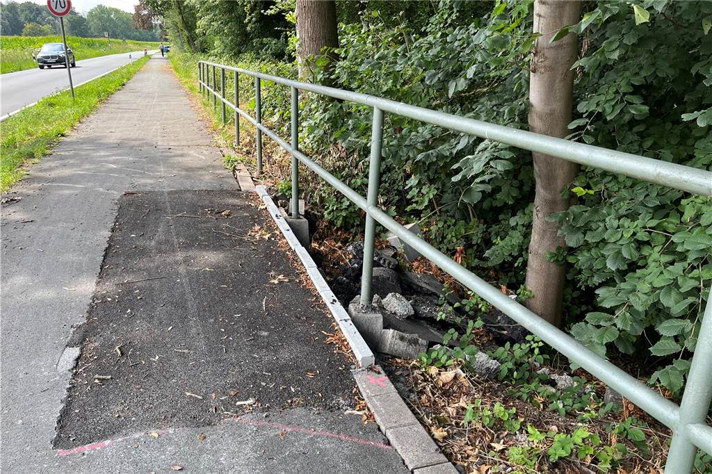 Bauschutt im Wald liegen gelassen: Straßen.NRW gibt Fehler zu Ausgebesserte Stelle auf dem Radweg