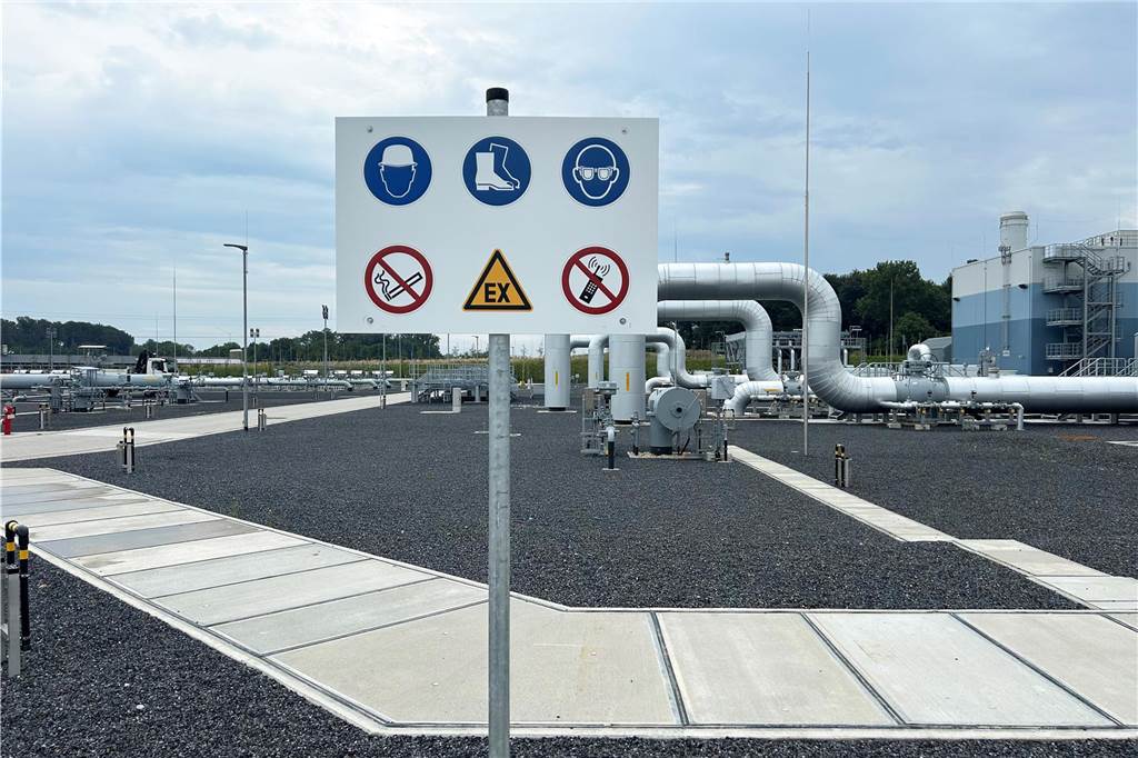 Verdichterstation in Legden in Betrieb: Vom Erdgas zum Wasserstoff Strenge Sicherheitsvorkehrungen: Nicht alle Bereiche der Verdichterstation sind frei zugänglich.
