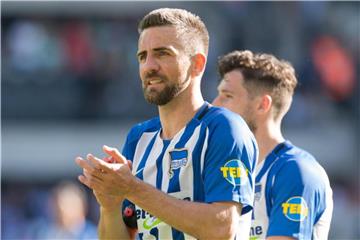 Stürmer Vedad Ibisevic möchte seinen bis 2019 laufenden Vertrag bei Hertha BSC erfüllen. Foto: Annegret Hilse