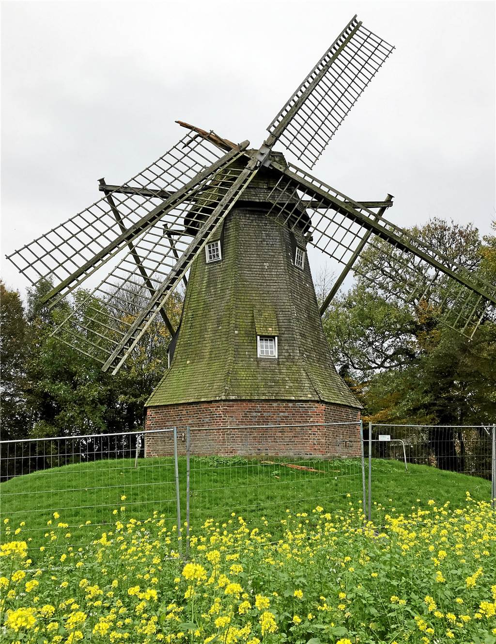 Sturmtief "Herwarth" ließ die Quantwicker Mühle 2017 flügellahm werden.