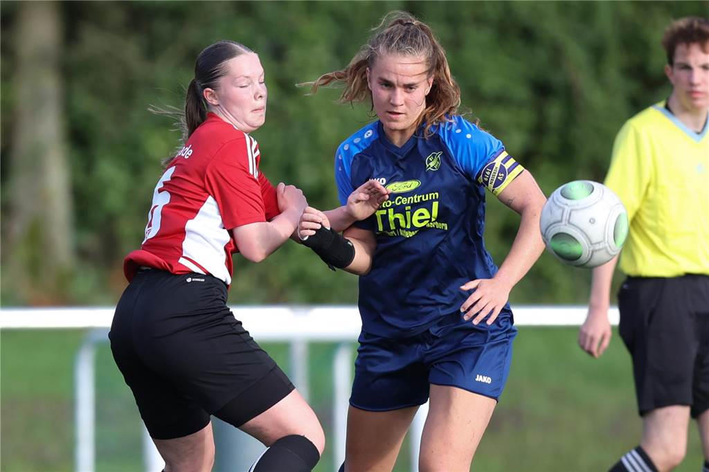 SV Herbern starker Dritter und punktgleich mit BVB II und RW Ahlen Maja Przybilla (r.) ist fest entschlossen