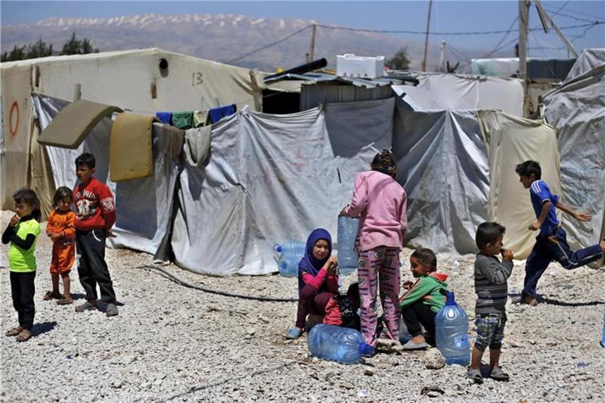 3,6 Milliarden Euro: Syrien-Konferenz erreicht Ziel nicht Syrische Flüchtlingskinder in einem Flüchtlingslager bei Barelias im Libanon. Foto: Bilal Hussein/AP