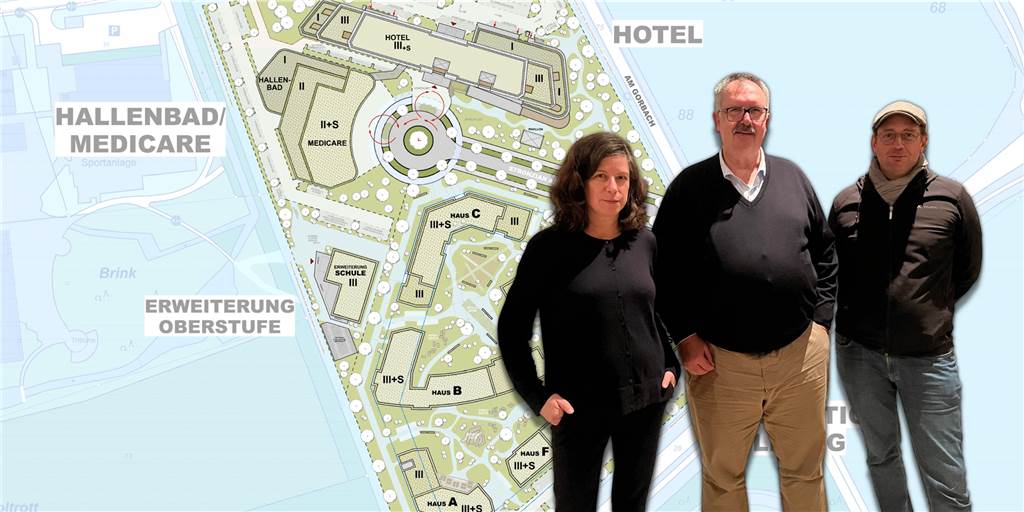 Tanja Werner, Karl Kleineberg und Oliver Silge haben einen Workshop von Bürger für Bürger veranstaltet. Im Fokus: das Hotelquartier und der geänderte Bebauungsplan.