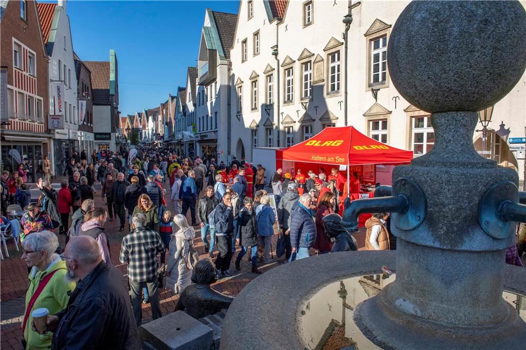Tausende Besucher kamen am verkaufsoffenen Sonntag in der Halterner Innenstadt. Anlass war der traditionelle Gänsemarkt.