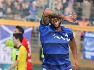 Terrence Boyd traf zum 1:0 für Darmstadt 98. Foto: Frank Rumpenhorst