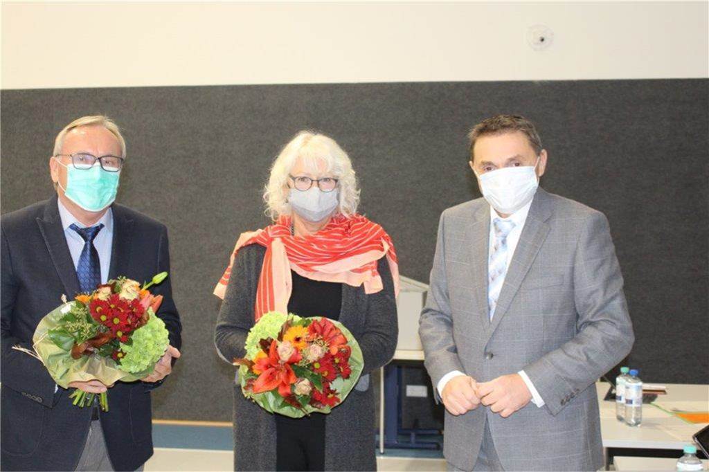 Rat in Nordkirchen hat Stellvertreter für den Bürgermeister gewählt Theo Cortner (l., CDU) und Petra Schröer (SPD) sind die neu gewählten ehrenamtlichen Vertreter des Bürgermeisters Dietmar Bergmann (r.)