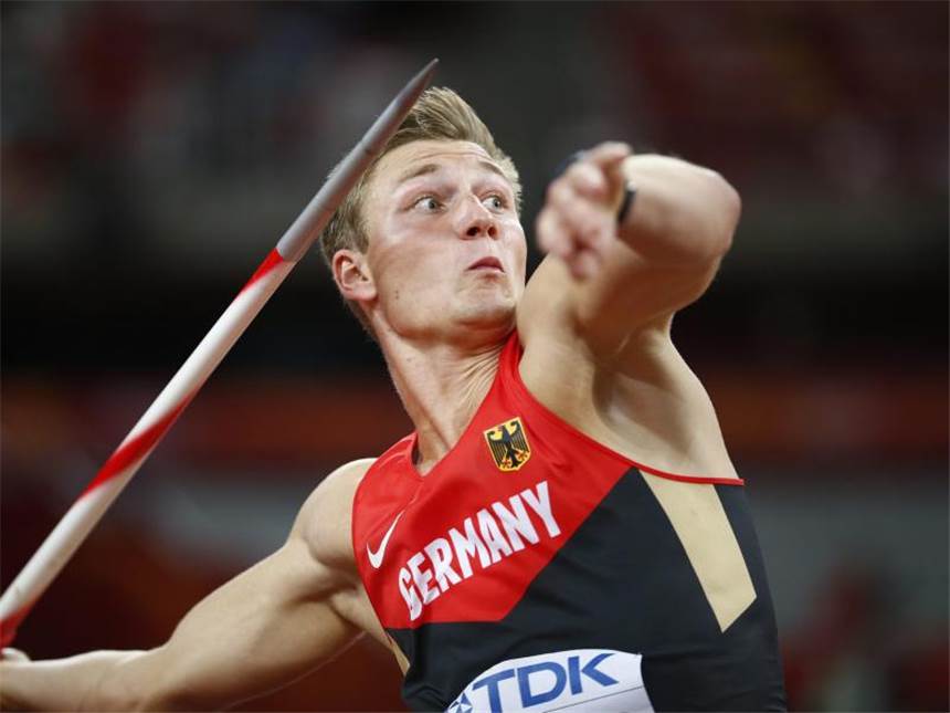 Yego jubelt über Speerwurf-Gold - Vierter Röhler happy Thomas Roehler landete mit einer Weite von 87,41 Meter auf Rang vier. Foto: Diego Azubel