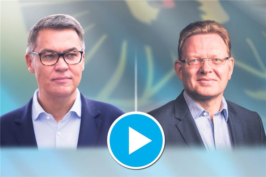 Der Schlagabtausch der Stichwahl-Kandidaten im Re-Live Thomas Westphal (SPD) und Andreas Hollstein (CDU) treten an.