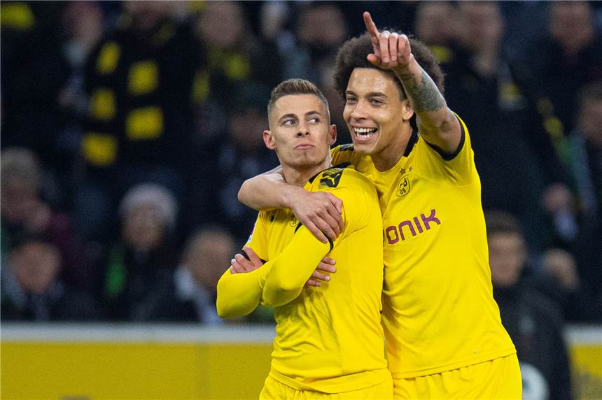 BVB-Profi Thorgan Hazard feiert Geburtstag – wie wichtig ist er für Borussia Dortmund? ´Thorgan Hazrd (l.) und Axel Witsel feiern ein Tor des BVB.