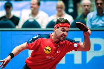 Timo Boll (Borussia Düsseldorf) am Ball. Boll konnte zwei Partien für sich entscheiden. Foto: Andreas Arnold