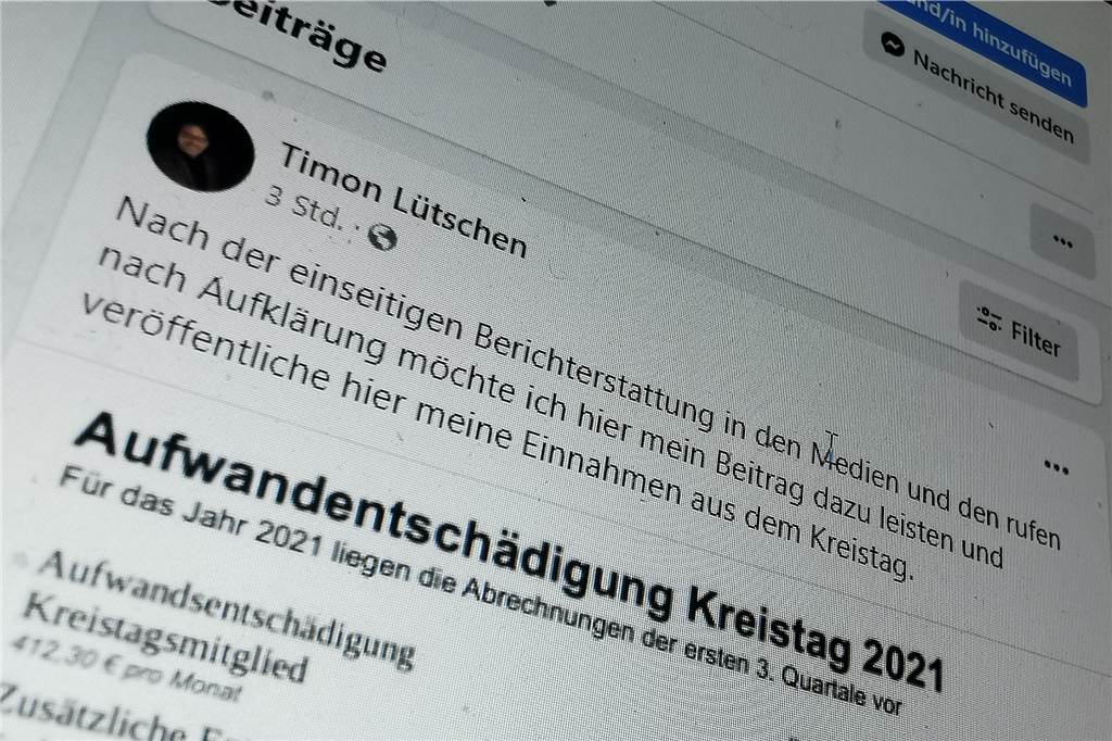 Timon Lütschen meldete sich am Montagabend im sozialen Netzwerk Facebook zur Abrechnungsaffäre zu Wort - und nannte Medienberichte einseitig, obwohl er selbst es war, der Fragen zur Rolle seiner Fraktion und seiner eigenen unbeantwortet lies.