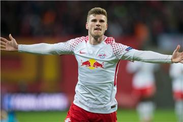 Timo Werner stürmt in der Bundesliga für RB Leipzig. Foto: Sebastian Kahnert