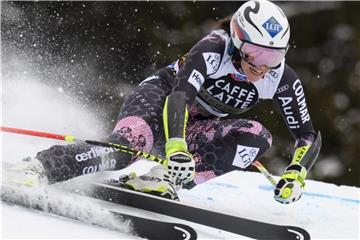 Tina Weirather aus Liechtenstein gewann in Crans Montana. Foto: Jean-Christophe Bott/KEYSTONE