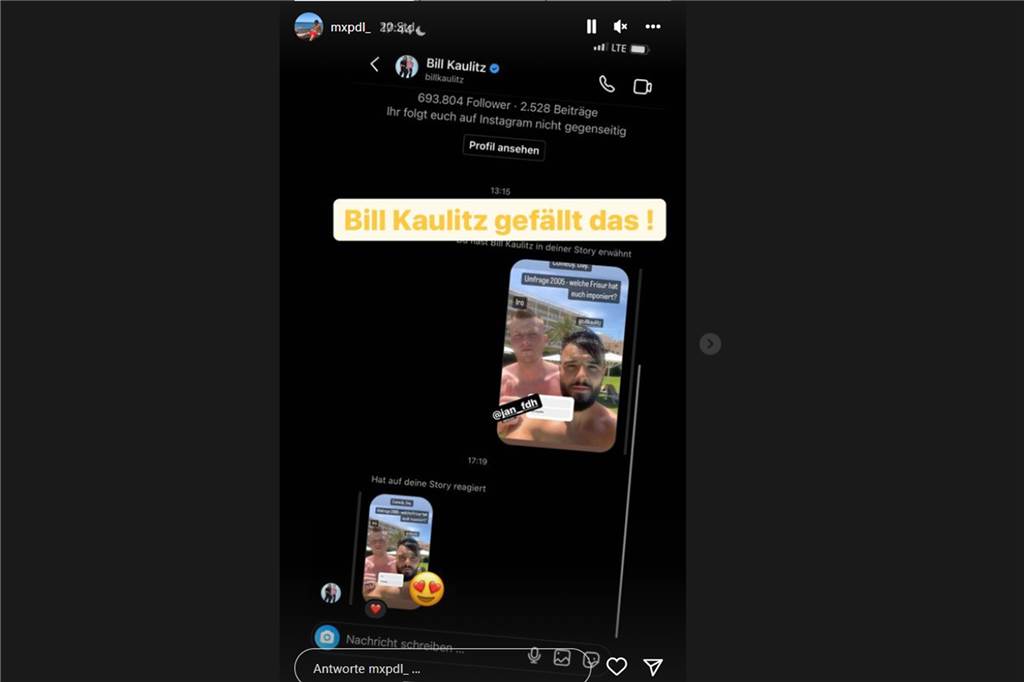 Verrückte Story! Tokio-Hotel-Star Bill Kaulitz reagiert auf Frisur von ASC-Kicker Podehl Tokio-Star Bill Kaulitz reagiert auf die Instagram-Story von ASC-Kicker Maximilian Podehl.