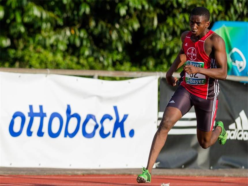 Sprinter Malutedi: Sportverbot machte ihn zum Allrounder Tom-Sengua Malutedi hat zwei unterschiedlich lange Beine. Foto: Ralf Kuckuck