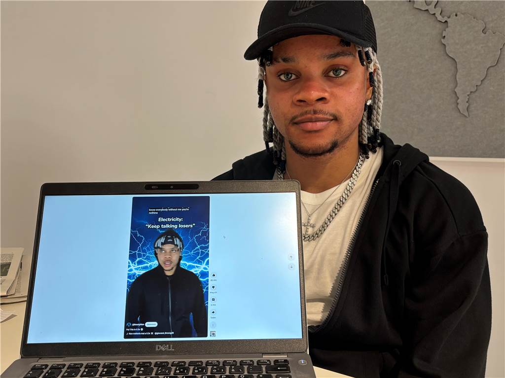 Über zwei Millionen YouTube-Abonnenten: „Die Leute lieben, was ich mache“ Tracy-Polycap Anyanwu zeigt ein Bild aus einem seiner Kurz-Videos – das Short hatte 1,8 Millionen Aufrufe.