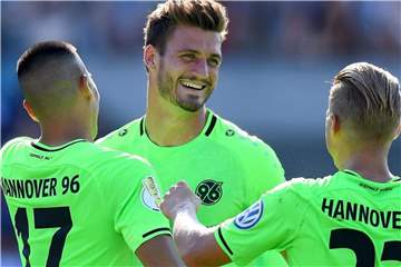 Traf für Hannover 96: Hendrik Weydandt. Foto: Foto Huebner