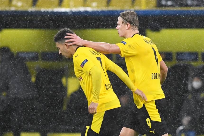 Trafen spät für den BVB gegen Zenit St. Petersburg: Erling Haaland (r.) und Jadon Sancho.