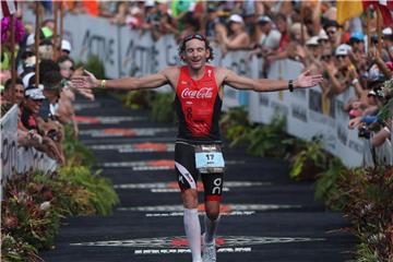 Triathlet Tim Don gab sein Comeback beim Boston-Marathon. Foto: Bruce Omori/EPA