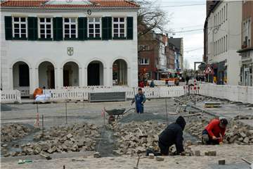 Trotz Corona-Krise: Die Baustelle in der Innenstadt befindet sich noch im Zeitplan.