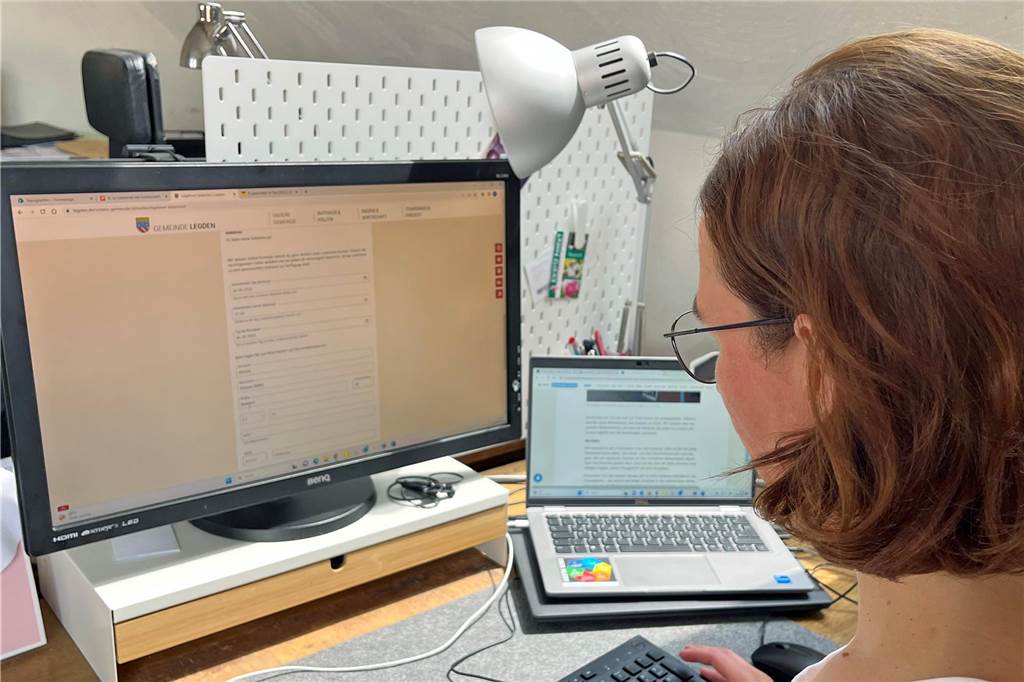 Mensch vor einem Computerbildschirm.