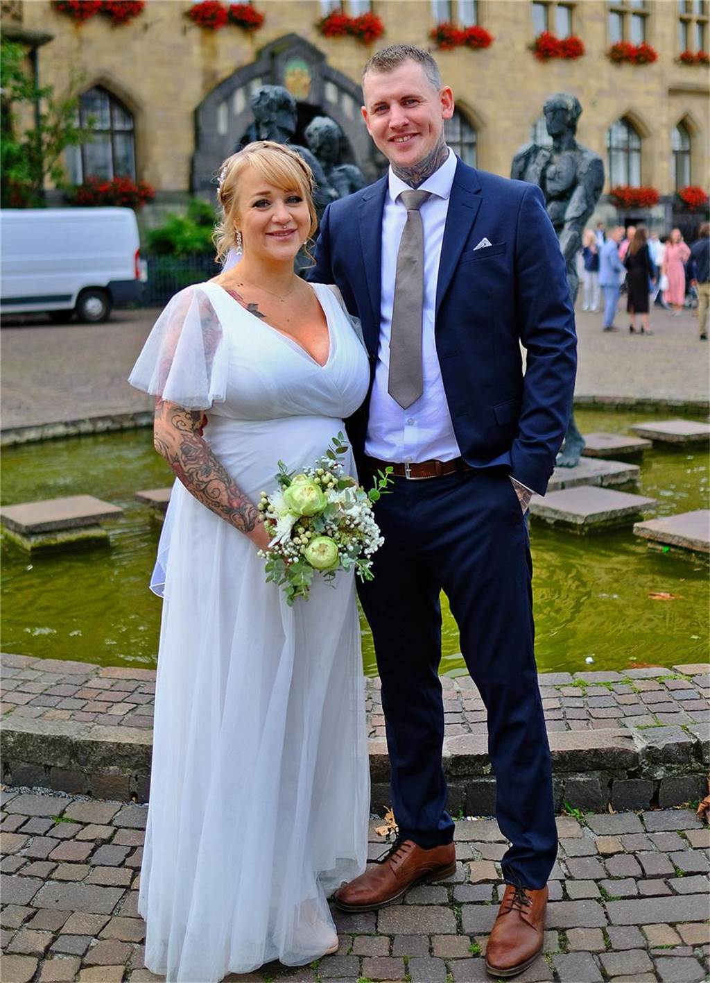  Das Brautpaar Chantal Krause und Dominic Bohne.
