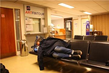 Übernachtet wird auf dem Flughafen in Lappeenranta.