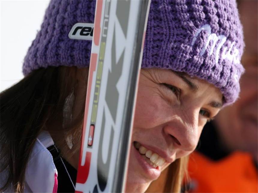 Höfl-Riesch Zweite bei Super-G auf der Kandahar Überschattet wurde der Super-G von der Morddrohung an der Gesamtweltcupsiegerin Tina Maze. Foto: Stephan Jansen