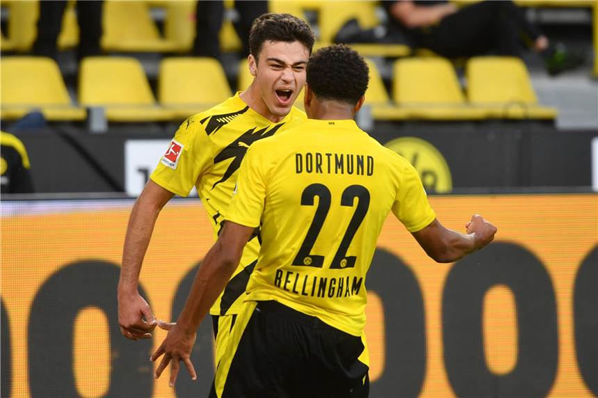 Jugend forscht beim 3:0: Reyna und Haaland machen BVB-Traumstart perfekt Überzeugender Auftritt gegen Mönchengladbach: Torschütze Giovanni Reyna und Jude Bellingham.