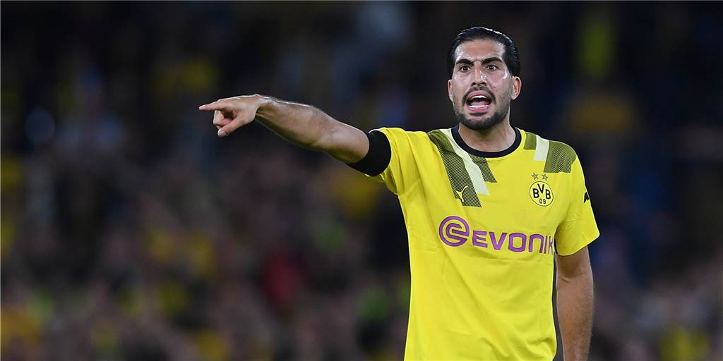 Klare Aufgabe, klares Spiel: Emre Can dichtet das BVB-Zentrum ab BVB-Spieler Emre Can gibt Anweisungen.