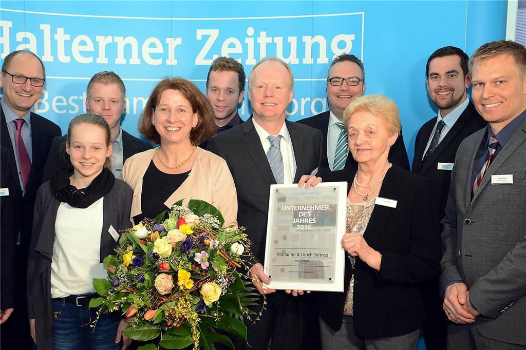 Familie Teltrop schließt ihre Gastronomie für immer und macht neue Pläne Gruppenbild Unternehmer des Jahres 2016