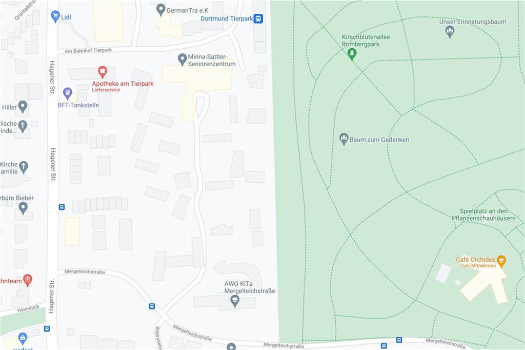 Um diesen Bereich geht es: zwischen Hagener Straße im Westen, der Straße Am Bahnhof Tierpark im Norden, der Mergelteichstraße im Süden und den Bahngleisen im Osten.