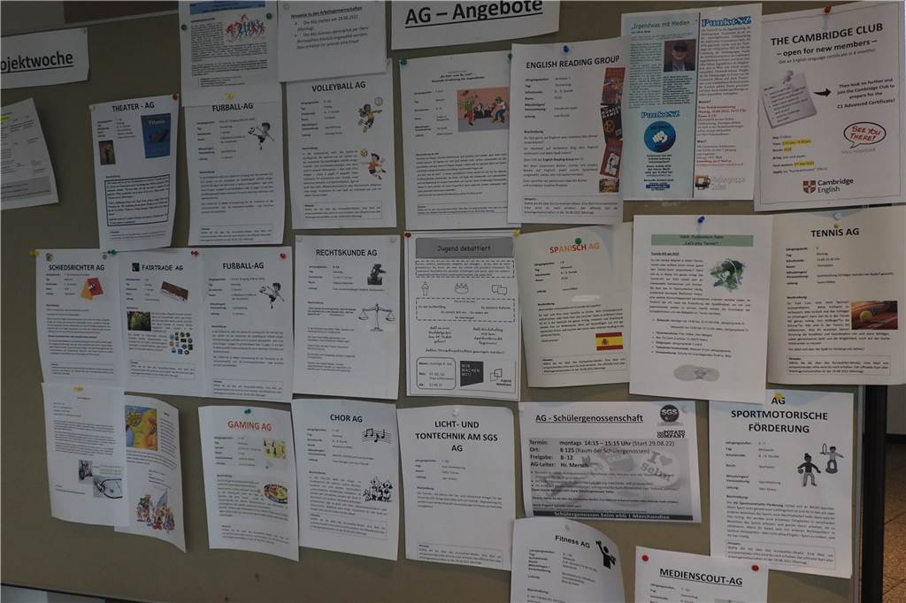 Selmer Schule als Lebensort - insbesondere für die ukrainischen Kinder Um für die Schüler die Schule auch an den Nachmittagen zu einem Aufenthaltsort zu machen werden viele AGs angeboten.