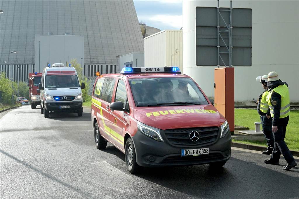 Unzählige Einsatzkräfte waren bei der Großübung auf dem Gelände des Trianel-Kraftwerkes in Lünen im Einsatz.