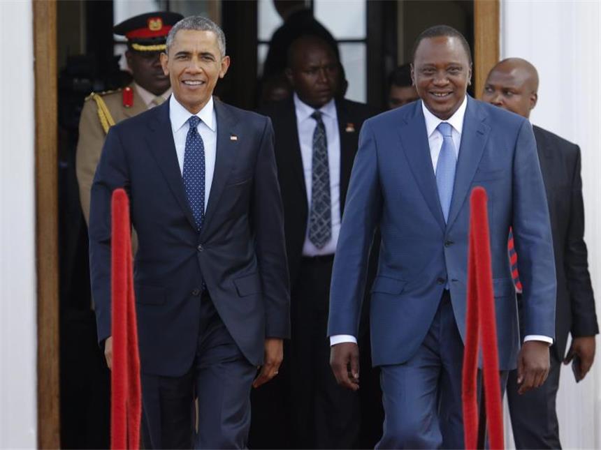 Kenyatta: Rechte Homosexueller sind in Kenia «kein Thema» US-Präsident Barack Obama und sein kenianischer Amtskollege Uhuru Kenyatta in Nairobi. Foto: Dai Kurokawa