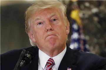 US-Präsident Donald Trump Mitte August bei einer Pressekonferenz in der Lobby des Trump Towers in New York. Foto: Pablo Martinez Monsivais