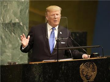 US-Präsident Donald Trump spricht während der UN-Generaldebatte in New York. Foto: Seth Wenig