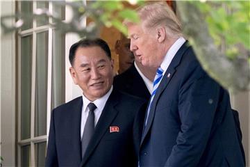 US-Präsident Donald Trump und Nordkoreas Unterhändler Kim Yong Chol kommen in Washington zusammen. Foto: Andrew Harnik/AP