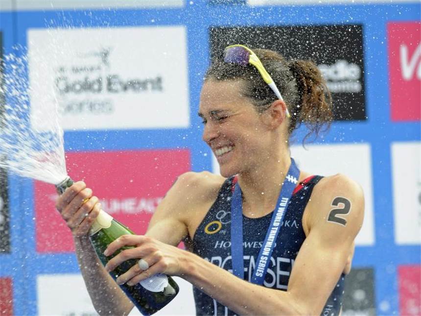 Triathletin Jorgensen gewinnt in Chicago US-Triathletin Gwen Jorgensen hat ihren dritten Sieg in Folge geholt. Foto: Gerry Penny