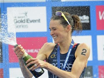 US-Triathletin Gwen Jorgensen hat ihren dritten Sieg in Folge geholt. Foto: Gerry Penny