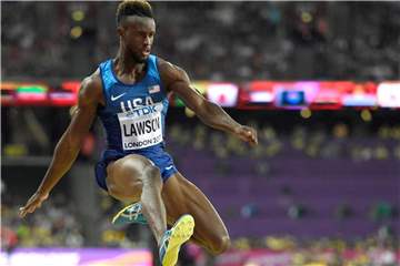 US-Weitspringer Jarrion Lawson ist nach einem positiven Dopingtest vorläufig suspendiert worden. Foto: Rainer Jensen
