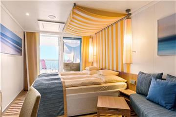 Verandakabinen Deluxe heißen die neue Familienkabinen für fünf Personen auf der „Aida Prima“ und „Aida Perla“. Foto: Aida Cruises