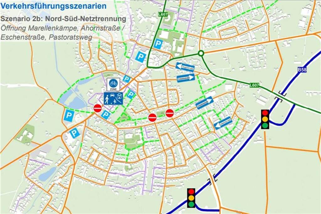 Thomas Nübel nennt möglichen Zeitraum für den Verkehrsversuch Verkehrsversuch Schermbeck, Szenario 2b.
